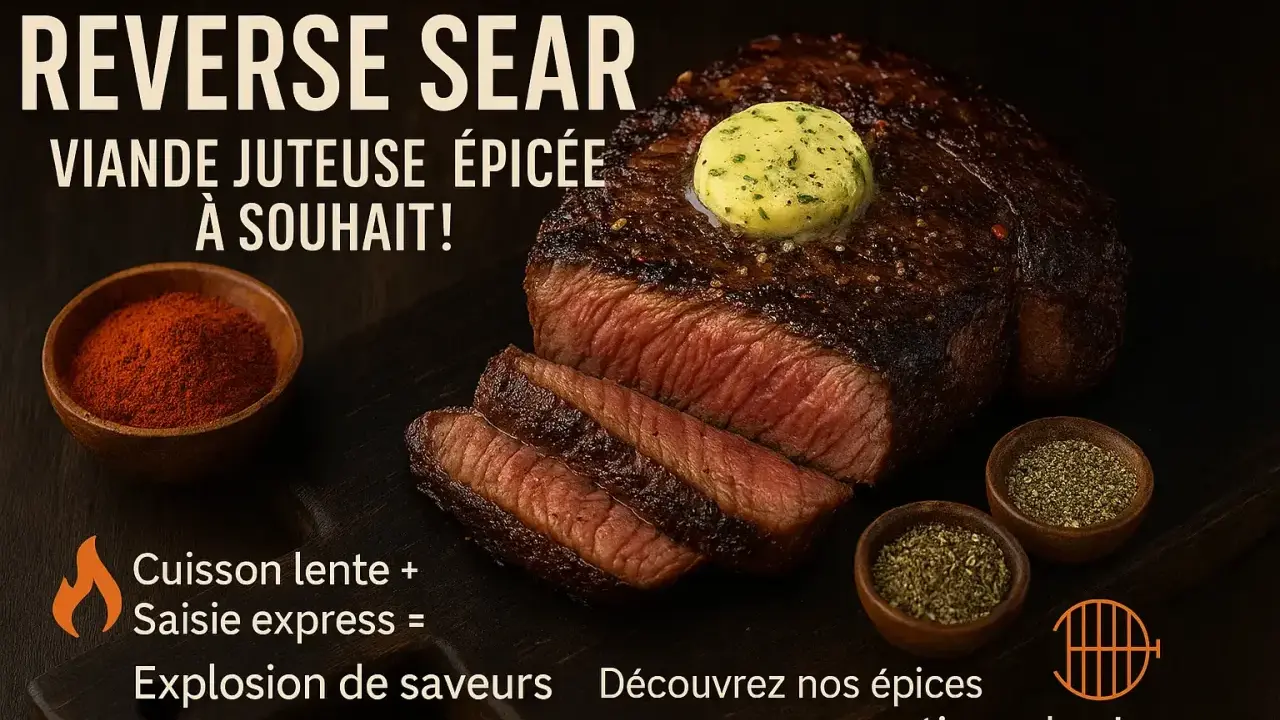 Un steak tendre et juteux, cuit à la perfection, garni de beurre aux herbes. Accompagné de paprika et d'épices pour une explosion de saveurs.