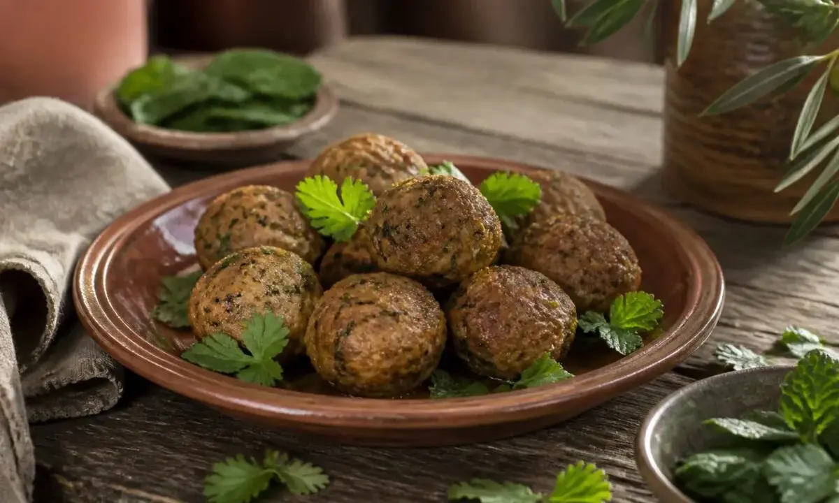 Assiette de boulettes de kefta maison, garnie de persil frais. Une recette simple et savoureuse.
