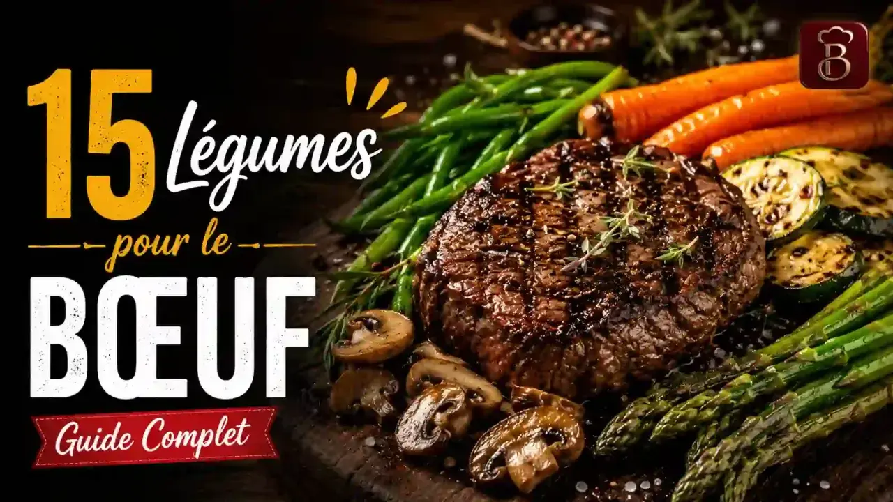 Découvrez quels légumes pour accompagner une viande rouge. Un steak grillé est servi avec des haricots verts, des carottes, des courgettes et des asperges.