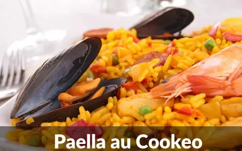 Délicieuse paella aux fruits de mer et chorizo, préparée au Cookeo. Un plat savoureux et coloré.