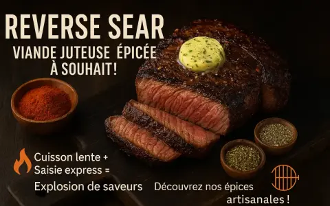Un steak tendre et juteux, cuit à la perfection, garni de beurre aux herbes. Accompagné de paprika et d'épices pour une explosion de saveurs.