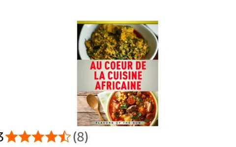 Découvrez "Au cœur de la cuisine africaine", un plat savoureux avec des légumes verts et un ragoût riche.