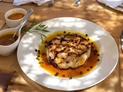 Un plat de viande grillée, nappé d'une sauce savoureuse et parsemé de poivre. Une sauce à viande qui promet un délice.