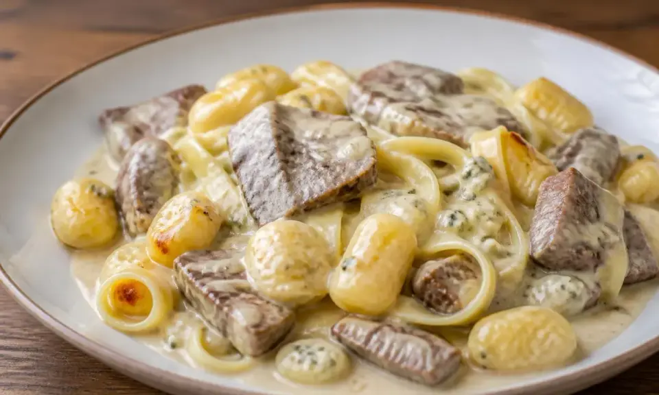 Gnocchis et pâtes fraîches nappés d'une sauce épaisse à la viande et aux herbes. Un plat réconfortant.