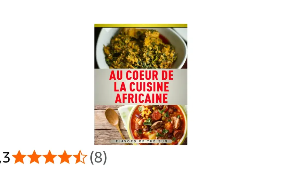 Découvrez "Au cœur de la cuisine africaine", un plat savoureux avec des légumes verts et un ragoût riche.